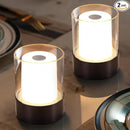 LED 4" Mini Cordless Table Lamp 2 Pack, Outdoor Waterproof Lamp, Rechargeable Battery Operated Lamp, Portable Touch Night Light for Dining Room, Camping, Nursery, Baby, Bar, Party (Black) by CozyNest Decor