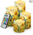 Ystardream Operated Candles with Flickering Flame Flameless Taper Candles Flickering Operated Electric Pillar Candle LED Candle for Indoor Outdoor Home Decor Hummingbird Sunflower by GreenHaven Gardens