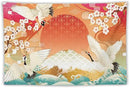 HZOHNAGO Japanese Tapestry Cherry Blossom Crane Sea Wave Fuji Mountain Red Sun Pattern Printed Wall Tapestry Painting Wall Hanging for Bedroom Living Room Dorm 90" W x 60" H by CozyNest Decor