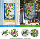 VEWOGARDEN Hummingbird Stained Glass Window Hangings, Bird Suncatcher Panel with Metal Chain for Windows Decor Indoor Outdoor (W10xH15 inch) by GreenHaven Gardens