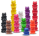 Skoolzy Rainbow Stackable Counting Bears - Stacking & Sorting Bears for Toddlers 50 pcs - Teddy Bear Math Manipulatives for 3-8 Kids & Adults by TinyTreasures Baby Boutique