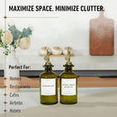 Green Glass Olive Oil Dispenser Bottle For Kitchen By Verpsace,Avocado Oil Dispenser Set, Modern Decor, Gold Kitchen Accessories for Home, Airbnb, Cafe (Gold, Set of 2) by CozyNest Decor