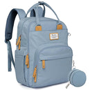 RUVALINO Diaper Bag Backpack-Multifunction Baby Travel Bag with Changing pad, Insulated Bottle Holders & Pacifier Case, Large Capacity, Waterproof, Sky Blue by TinyTreasures Baby Boutique