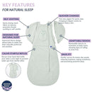 Nested Bean Air 6-in-1 Adaptable Baby Sleep Sack - Unweighted - Comfort & Safety for Natural Sleep, Preferred Arm Position Reduces Startle Reflex, Better for Baby, NB (7-13lbs) Sage by TinyTreasures Baby Boutique