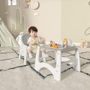 Xilingol 8 in 1 Convertible Baby High Chair W/Wheels, Baby Feeding Chair W/Adjustable Backrest & Removable Dual Tray, Building Block Table & Chair Set, HighChair for Babies & Toddlers (Grey) by TinyTreasures Baby Boutique