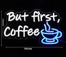 But First Coffee Neon Sign for Coffee Bar Pub Decor,Wall Art Decoration For Restaurant Living room,Led Light of Cafe,USB Power Supply With Metal Chain. by GreenHaven Gardens