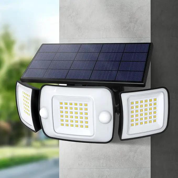 intelamp Solar Outdoor Lights,6000mAh Motion Sensor with Dual Sensors,Waterproof Solar Flood Lights 270°Wide Angle for Outside with 3 Modes, photo 7 of 9