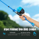 Kids Fishing Pole Set, Telescopic Fishing Rod Reel Combo Kids Starter Kit with Lures Tackle Box, Foldable Stool and Portable Bag for Boys Girls Younth by TinyTreasures Baby Boutique