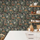 Animal Leaf Forest Deer Rabbits Squirrel Owl Green Plants Peel and Stick Wallpaper Self Adhesive Removable Easy Peel Off Contact Paper Stick on Wall Paper for Bedroom&Renter by GreenHaven Gardens