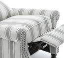 UIXE Pushback Recliner Chair Push Back Accent Chair, Fabric Overstuffed Armchair for Living Room, Rivet Trim Club Chair Home Theater Single Sofa Bedroom Reading Seat - Stripe Gray by CozyNest Decor
