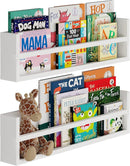 Brightmaison Polynez 30" Floating Shelves for Nursery & Kids, Multiuse Wall Shelf Set of 2 Wood Floating Shelf White by TinyTreasures Baby Boutique