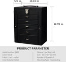 6 Tier Jewelry Box, Jewelry Case with 5 Drawers, Large Storage Capacity, with Mirror, Lockable, Jewelry Storage Organizer, Gift for Loved Ones by TinyTreasures Baby Boutique