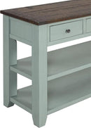 Solid Wood Console Table Sofa Table with Storage Drawers and Bottom Shelf Entryway Table for Entry Hallway Foyer Sofa Couch Table,Fully Assembled (48.8" Green) by CozyNest Decor