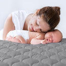 Yoofoss Waterproof Mini Crib Mattress Protector, Quilted Baby Mattress Pad Cover Soft and Breathable, Machine Washable Portable Mattress Protector for Standard Mini Crib Size 38"X24" - Dark Grey by TinyTreasures Baby Boutique