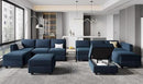 Belffin Modular Sofa Middle Module with Storage Accent Armless Chair for Modular Sectional Sofa Couch Velvet Blue by CozyNest Decor