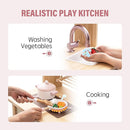 ROBOTIME Wooden Play Kitchen Set, Pretend Play Kitchen Set for Kids with Realistic Design, Kids & Toddlers Kitchen Playset with Dishwasher, Toy Kitchen Set for Boys and Girls Ages 3+ (Pink) by TinyTreasures Baby Boutique