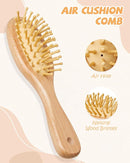Lictin Baby Hair Brush and Comb Set, 4 Pcs Newborn Hair Brush with Soft Bristle, Natural Goat Hair and Wood Baby Cradle Cap Comb for Newborns & Toddlers, Newborn Baby Essentials, Perfect Registry Gift by TinyTreasures Baby Boutique