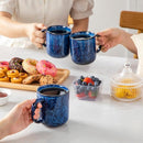 vancasso STARRY Coffee Mugs Set, 16 oz Ceramic Coffee Cups for Americano Hot Tea Iced Coffee Cold Brew Cocoa Milk Stoneware Mugs Set of 6, Dishwasher & Microwave Safe, Blue by CozyNest Decor