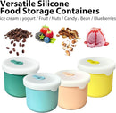 8.5 OZ Silicone Food Storage Containers, Baby Food Storage Jars with Airtight Lids and Snack Cup Lid, Freezer, Microwave and Dishwasher Safe, Reusable Snack Containers for Kids, Infant, Toddler, 4 Pcs by TinyTreasures Baby Boutique