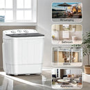 Portable Mini Twin Tub 18lbs Washing Machine With Drying Rack& 10 Hangers, 11lbs Washer & 7lbs Spinner, Small Laundry Washer with Time Control for Camping, Apartments, RV (18lbsBlack) by CozyNest Decor