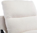 DUOMAY Modern White Sherpa Accent Chair, Comfy Lounge Lazy Chair with Metal Leg, Mid-Century Corner Arm Chair for Living Room Bedroom Office Apartment by CozyNest Decor