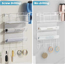 VITVITI Metal Hair Tool Organizer Wall Mount, Hair Dryer Holder with 3 Tier Shelf Basket Hooks, Bathroom Hair Styling Tool Organizer for Curling Iron/Blow Dryer/Straightener, White by CozyNest Decor