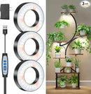 Wiaxulay Grow Lights for Indoor Plants, 144 LEDs Full Spectrum LED Plant Grow Light, 5V/3A Under Cabinet Grow Lamp with Auto Timer 6/12/16 Hrs, 3 Lighting Mode, 5 Brightness Levels, Tri Head (3.5in) by GreenHaven Gardens
