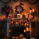 Halloween Horror Atmosphere Lights, Orange&Purple LED String Lights with 9.9FT Creepy Black Gauze, Battery Powered with Timer & 8 Flashing Modes (2 Pack Orange) by CozyNest Decor