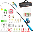 Kids Fishing Pole Kit, 59'' Telescopic Rod and Reel Beginner Combo with Spincast Reel,Tackle Box, Carrier Bag,Fishing Gear for Boys,Girls, Toddler,Youth by TinyTreasures Baby Boutique