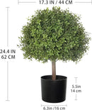 2 Pack 24.5inch Artificial Topiary Ball Plants, Faux Boxwood Ball in Pot, Fake Outdoor Plant for Front Door Decor, Home Decor, Garden, Wedding Decor by CozyNest Decor