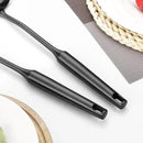 304 Stainless Steel Cooking Utensil,Kitchen Kitchen Utensil with Spatula, Solid Spoon, Ladle, Skimmer, Spaghetti Spoon, 6 Piece Set, Dishwasher Safe(Black) by CozyNest Decor