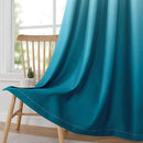 HOMEIDEAS Turquoise Ombre Blackout Curtains 52 X 84 Inch Length Gradient Room Darkening Thermal Insulated Energy Saving Grommet 2 Panels Window Drapes for Living Room, Bedroom by TinyTreasures Baby Boutique