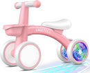 Umatoll Colorful Lighting Baby Balance Bike Toys for 1 Year Old Girls Gifts, Adjustable Seat, 1st Birthday Gifts, 12-24 Months Toddler Bike, Pink by TinyTreasures Baby Boutique