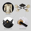 Modern Crystal Ceiling Light,Semi Flush Mount Ceiling Light Fixture with 4-Lights,Black and Gold Sputnik Chandeliers for Bedroom,Dining Room,Farmhouse Kitchen,Office,Entryway Hallway by CozyNest Decor