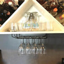 14-Inch Black Wine Glass Rack, Under Cabinet Wine Glass Holder, Stemware Rack, Hanging Stemware Holder, Set of 2 by CozyNest Decor