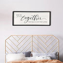 And So Together They Built A Life They Loved Sign 40”X15” Master Bedroom Above Bed Wall Decor Large Framed Wood Farmhouse Sign for Over Bed Bedside Wall Art for Love Sign Decor (Black) by CozyNest Decor