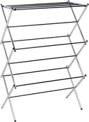Amazon Basics Foldable Portable Laundry Drying Rack for Indoor Air Drying Clothing, 14.5 x 29.5 x 41.8 inches (LxWxH), Chrome Silver by CozyNest Decor