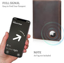 Polare Luxury RFID Blocking Leather Passport Holder Travel Wallet For Men and Women (Dark Brown with AirTag Slot) by TinyTreasures Baby Boutique