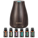 InnoGear Essential Oil Diffuser with Oils, 100ml Aromatherapy Diffuser with 6 Essential Oils Set, Aroma Cool Mist Humidifier Gift Set, Dark Wood Grain by TinyTreasures Baby Boutique