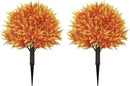 24" Artificial Cedar Topiary Ball Bushes, Set of 2 UV Resistant Fake Trees Outdoor Shrubs with Stake, Weatherproof Faux Plants for Planter, Front Porch, Garden, Yard, Patio Fall Decor by GreenHaven Gardens