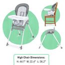 Ingenuity Trio Foldaway 6-in-1 Baby High Chair, 6 Ways to Use, Toddler Chair, Foldable Legs, 6M-5Y - Endless Blooms by TinyTreasures Baby Boutique