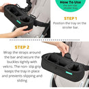 Universal Stroller Tray with Insulated Sippy Cup Holder - Upgraded Rigid Frame Stays Upright - Exclusive Non Slip Straps Firmly Grip Stroller Bar. Universal Stroller Snack Tray Attachment by TinyTreasures Baby Boutique
