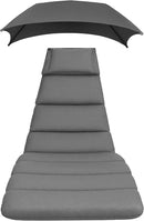 Weatherproof Replacement Cushion Pad and Umbrella for Hanging Lounge Chair Outdoor Chaise Hanging Hammock Chair - Long-Lasting, Fade-Resistant, Quick-Dry, Outdoor Lounge Replacement Set (Gray) by GreenHaven Gardens
