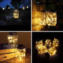 Solar Mason Jar Lights [Updated], 8 Pack 20 LED Waterproof Fairy Firefly Jar Lids String Lights with Hangers(NO JARS), Patio Yard Garden Wedding Decoration - Warm White by GreenHaven Gardens