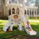 XJD 8 in 1 Toddler Slide Set, Kids Slide for Toddlers Age 1+, Toddler Climber Slide PlaySet with Basketball Hoop and Ball,Outdoor Indoor Playground for Toddlers 1-3 (Beige Coffee, 8 in 1) by TinyTreasures Baby Boutique