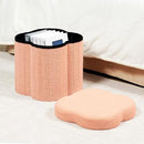 B FSOBEIIALEO Storage Ottoman Cube, Flowers Shaped Ottomans with Storage Foot Stool Footrest for Lving Room, Boucle Ottoman Seat for Dorm Room,Faux Teddy Fur, Orange 12.6"x12.6"x12.6" by CozyNest Decor