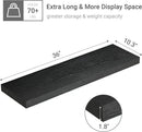 Black Floating Shelves for Wall 10 inch Deep, 36” x 10.3” x 1.8”, Large Wall Shelves for Bedroom, Bathroom, Living Room, Kitchen, Office, Modern Shelf Home Decor with Invisible Bracket by CozyNest Decor