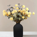 Yellow Flowers Artificial Long Stems Kiku Flower With Eucalyptus, Spring Flowers Decor, Mustard Yellow Decor, Flores Amarillas Artificiales Para Decoracion, Faux Easter Spring Summer Floral Stems by CozyNest Decor