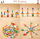 OESSUF Stacking Rocks 40Pcs Stacking Rocks Balancing Stacking Stones Wooden Stacking Toys Wooden Stone Stacking Game for Toddler Wood Sorting Montessori Stacking Rocks for Kids by TinyTreasures Baby Boutique
