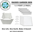 Raised Garden Bed - 1x1 ft Planter Box - White HDPE - No Tools Needed - DIY Kit for Urban Gardening, Flowers, Herbs & Vegetables - Made in The USA - 2 Pack by GreenHaven Gardens